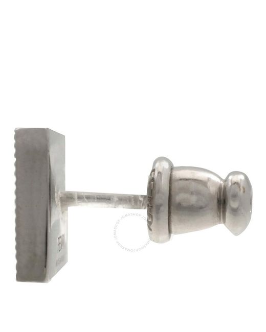 Fendi White Ff Single Shadow Earring for men