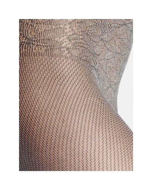 Wolford White Hayden Two-tone Net Tights Set Of 3