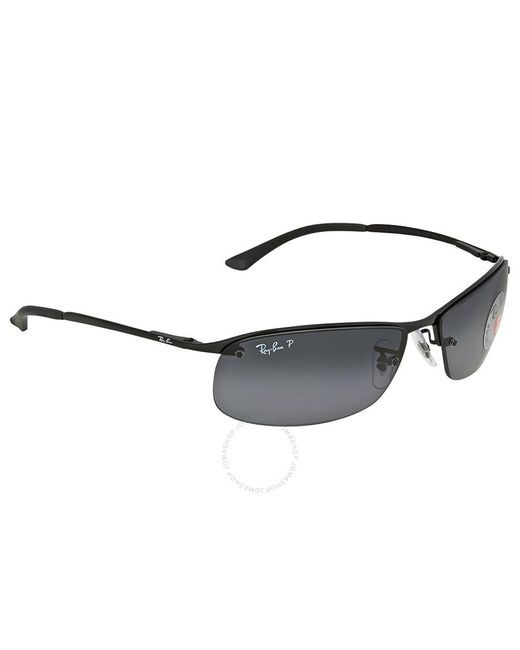 Ray-Ban Gray Polarized Rectangular Sunglasses Rb3183 002/81 for men