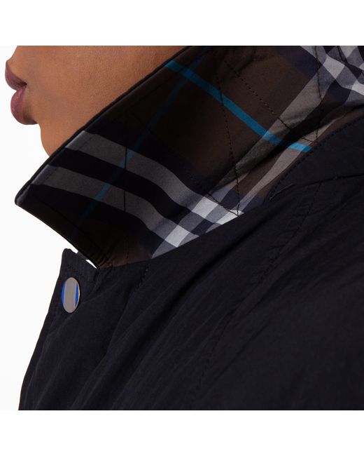 Burberry Black Short Single-Breasted Padded Car Coat for men