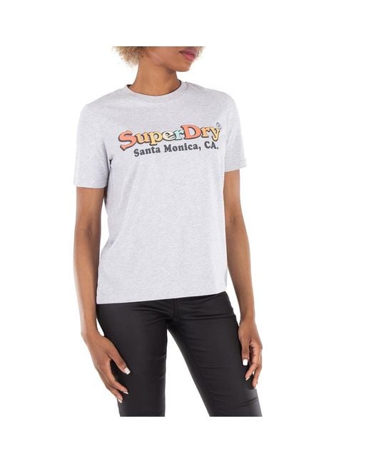 Superdry White Logo Cotton T-Shirt