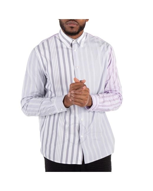 J.W. Anderson White Striped Patchwork Cotton Shirt for men