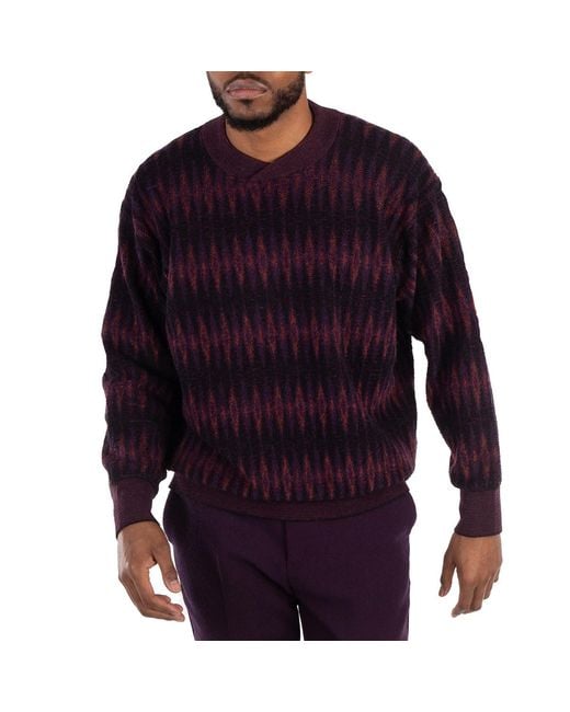 Emporio Armani Blue Alpaca And Mohair Blend Jumper for men