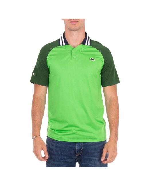 Lacoste Men's Green X Daniil Medvedev Tennis Polo Shirt, Brand Size