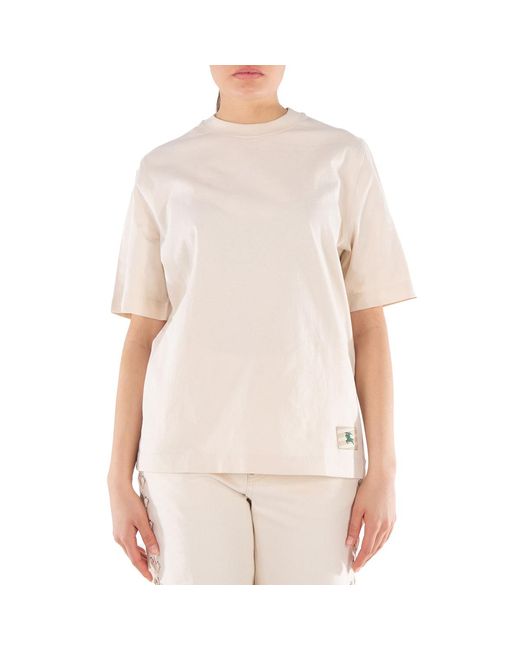 Burberry White Ekd Cotton Short Sleeve T-Shirt