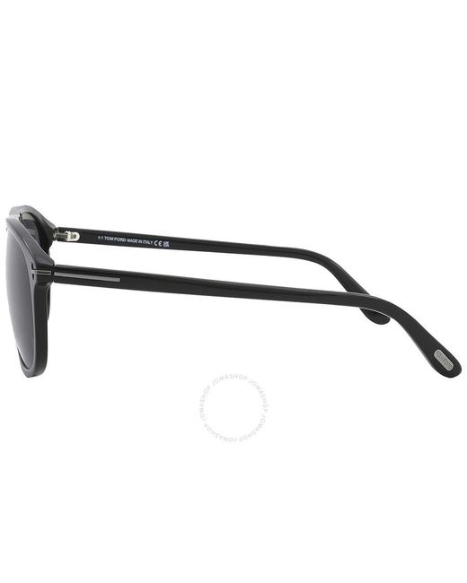 Tom Ford Gray Prescott Smoke Navigator Sunglasses Ft1027-n 01a 60 for men