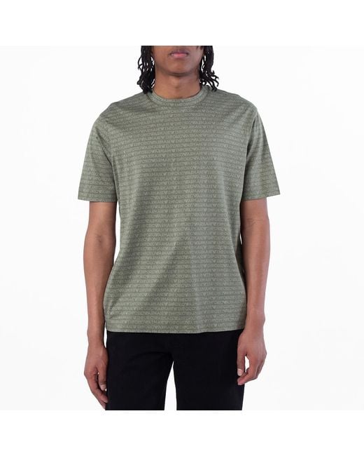 Emporio Armani Gray All-Over Jacquard Asv Jersey T-Shirt for men