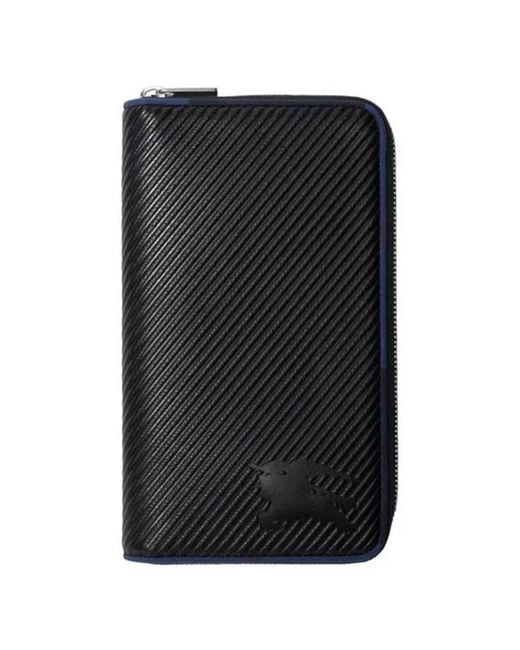 Burberry Black Leather Large Heritage Zip Wallet for men