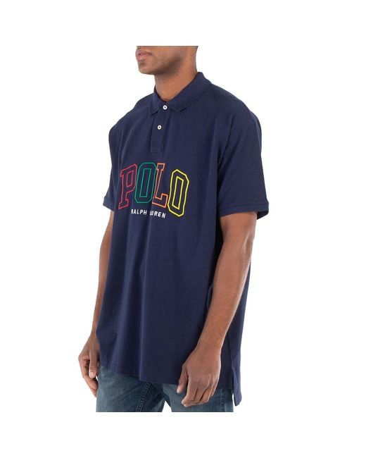 Polo Ralph Lauren Blue 20/1 Big Fit Logo Mesh Polo Shirt for men