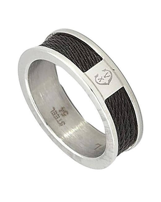Charriol Metallic Forever Stainless Steel Pvd Cable Ring