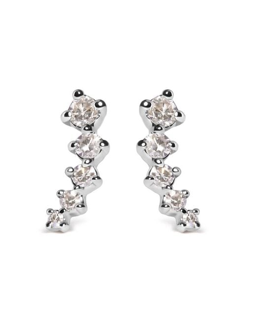 Haus of Brilliance White 10K 1/10 Cttw Diamond Journey Style Climber Stud Earrings (H-I Color, I1-I2 Clarity) for men