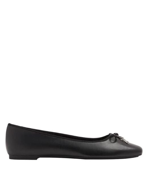 Michael Kors Black Nori Leather Ballet Flats