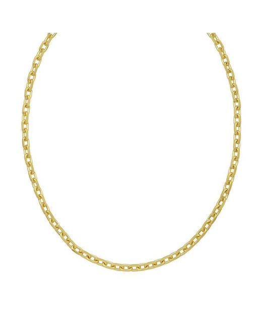 Tresorra Metallic Sterling Plated French Cable Chain Necklace