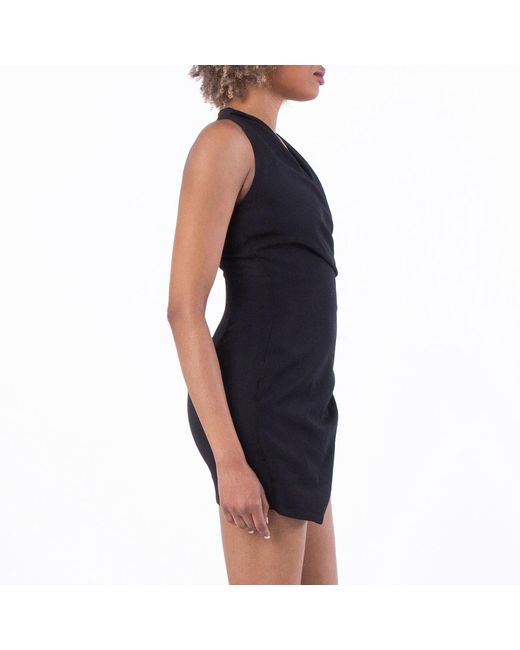 Balmain Black Halterneck Wrap Dress, Brand Size 38 (Us