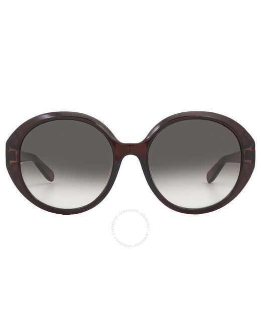 Ferragamo Black Grey Gradient Oval Sunglasses Sf1067s 210 57