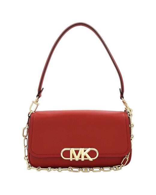 Michael Kors Red Parker Leather Shoulder Bag