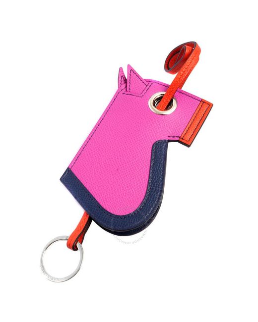 Hermès Pink Camail Key Ring- Magnolia/bleu De Malte/capucine