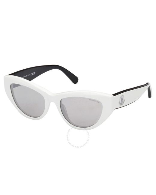 Moncler Metallic Modd Smoke Mirror Cat Eye Sunglasses Ml0258 21c 53