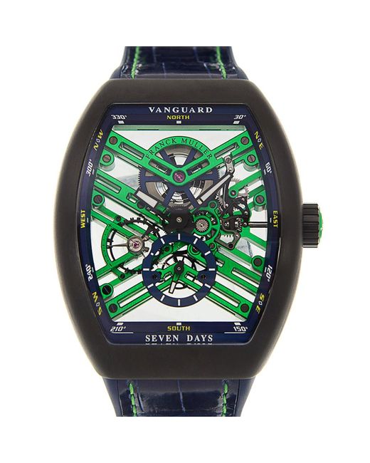 Franck Muller Green Vanguard Automatic Unisex Watch V 45 S6 Sqt Tt Nr Br Bl Le (ac)