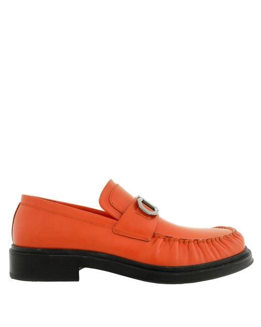 Ferragamo Red Ferragamo Duccio Leather Gancini Loafers, Size 9 Ee for men