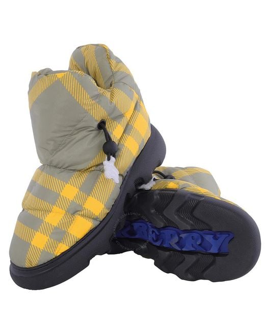 Burberry Check Pillow Boots in Yellow | Lyst