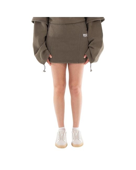 ROTATE BIRGER CHRISTENSEN Gray Ladies Enzyme Sweat Mini Skirt