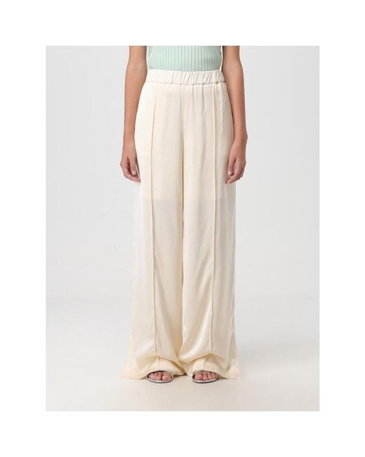 Jil Sander Natural Light Cream Wide Trousers for men