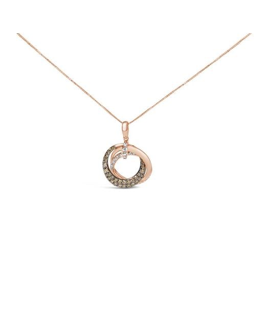 Haus of Brilliance Metallic 14K Rose 3/4 Cttw And Diamond Interlocking Circle Hoop Pendant Necklace