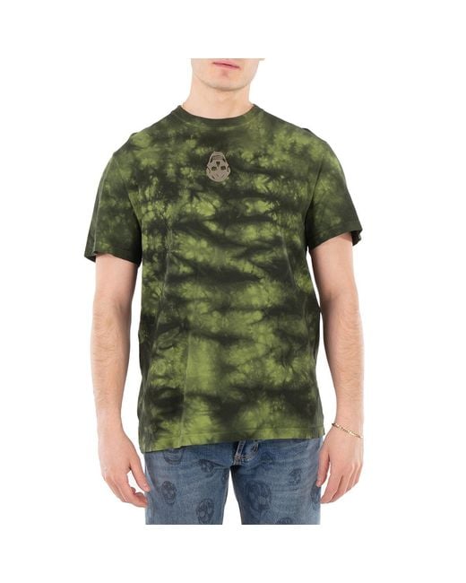 McQueen Green T-Shirt With Tie Dye Effect for men