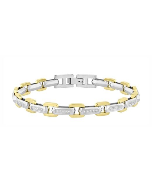 Robert Alton Metallic 1/3Ctw Diamond Stainless Steel Finish Bracelet for men