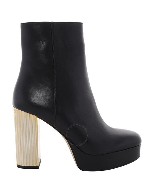 Michael Kors Black Porter Leather Platform Booties
