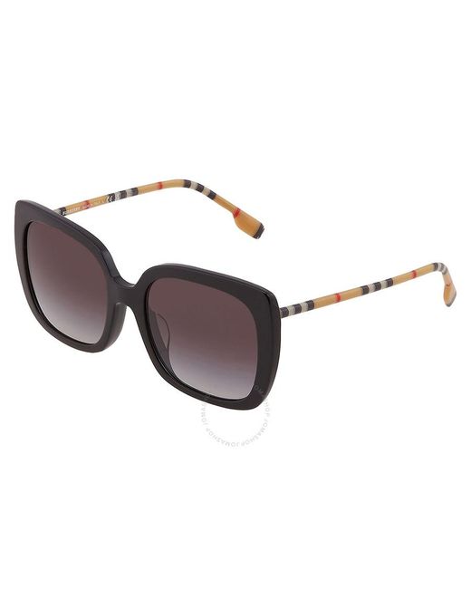 Burberry Black Caroll Gray Gradient Square Sunglasses Be4323f 38538g 56