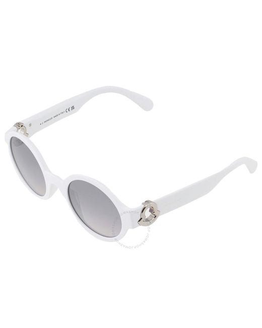 Moncler Gray Atriom Silver Round Sunglasses Ml0243 21c 51