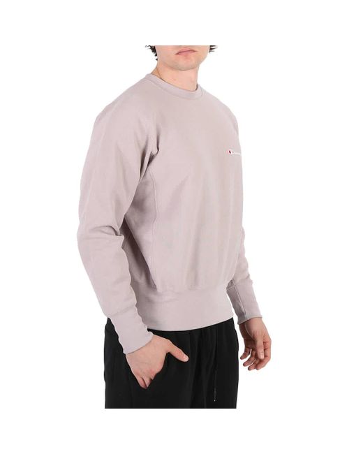 Champion Pink Reverse Weave Script Logo Crew Sweatshirt for men