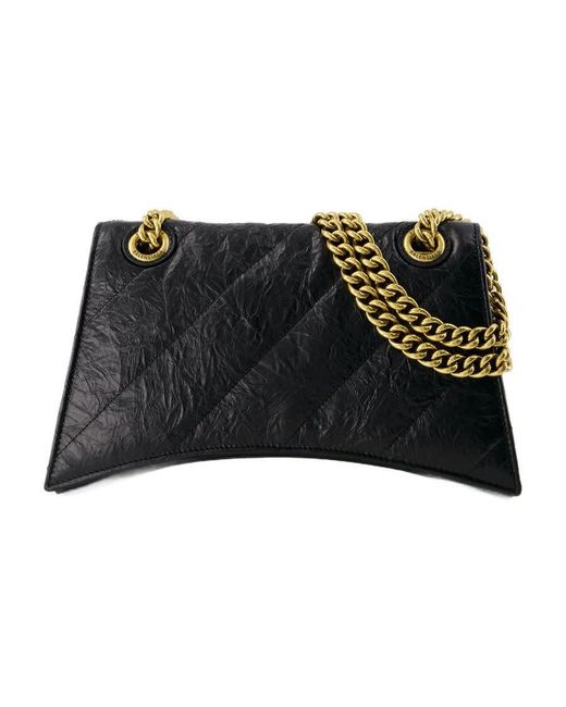Balenciaga Black Small Crush Chain Shoulder Bag