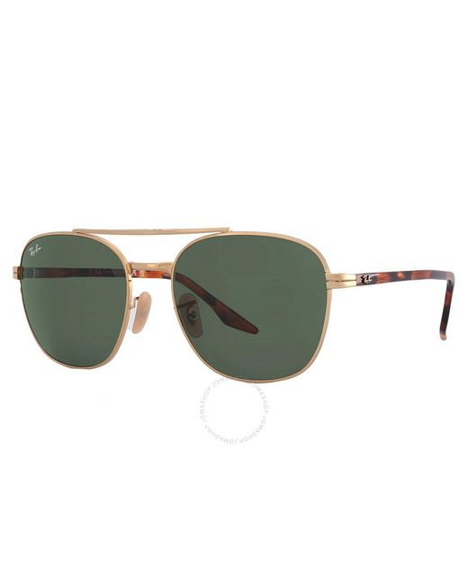 Ray-Ban Green Square Sunglasses Rb3688 001/31 58