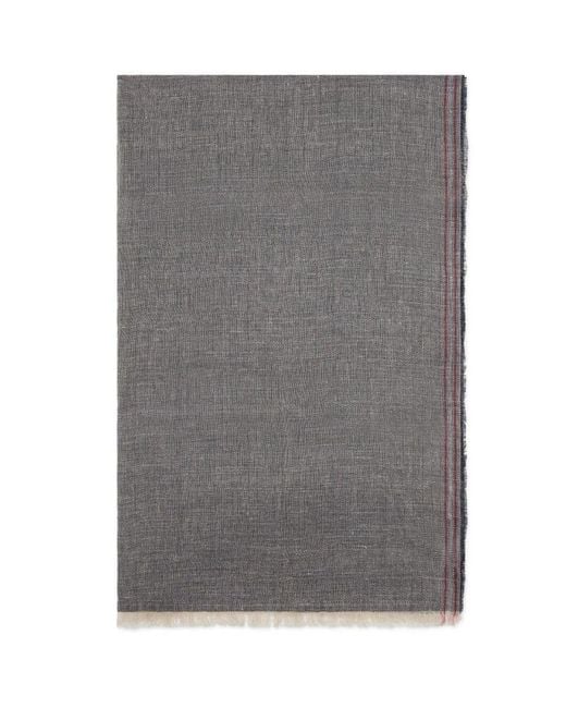 Brunello Cucinelli Gray Linen Silk Scarf, One Size for men