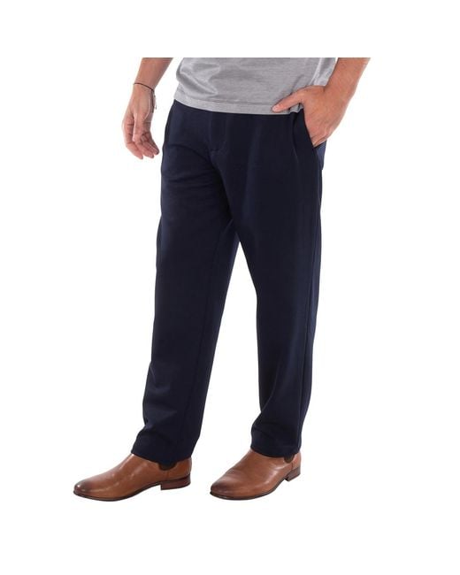 Emporio Armani Blue Straight-Leg Tailored-Cut Trousers for men