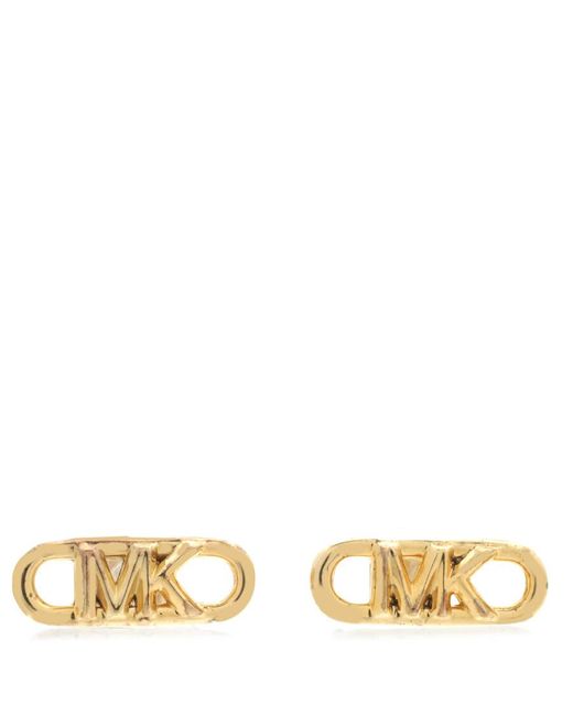 Michael Kors Metallic Mk Logo Statement Link Earrings