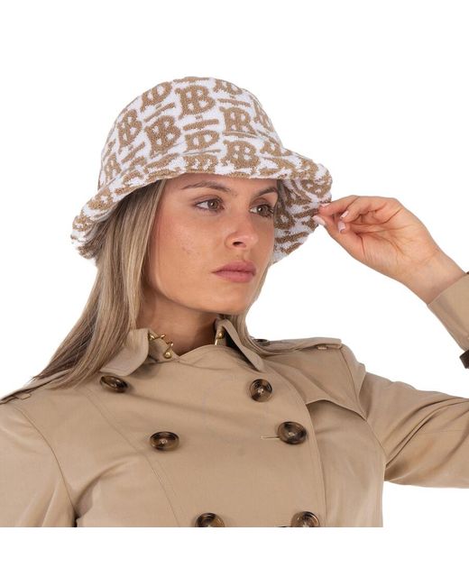 Burberry Metallic Monogram Jacquard Terry Bucket Hat