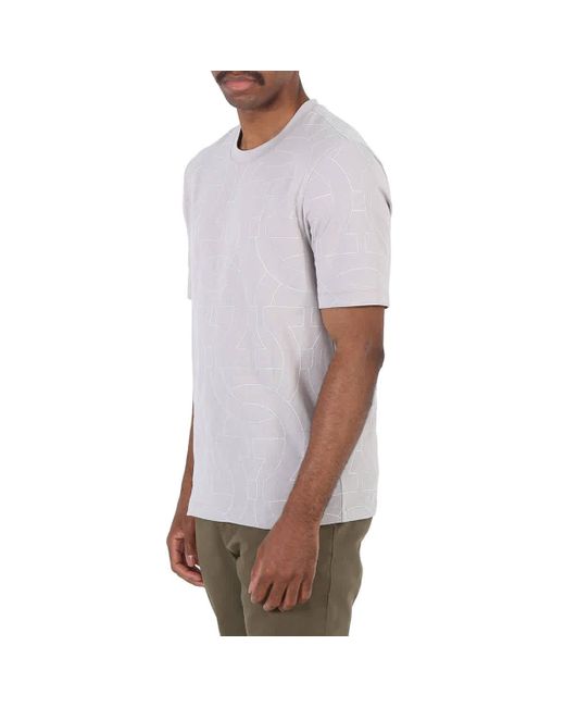 Ferragamo White Gancini Logo Cotton T-shirt for men