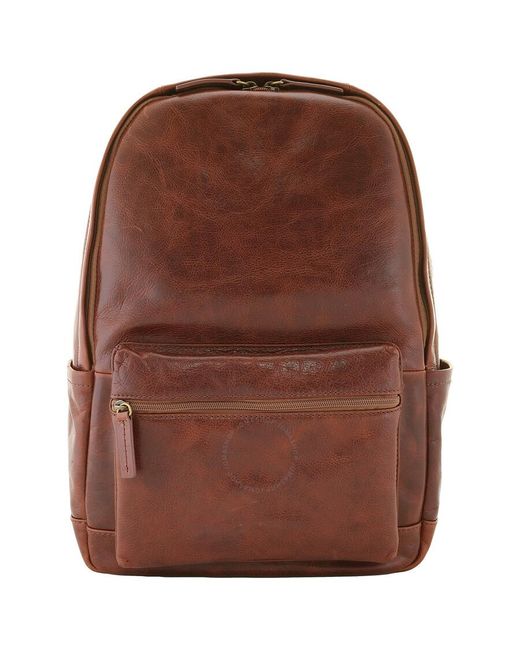 Fossil Brown Leather Buckner Backpack