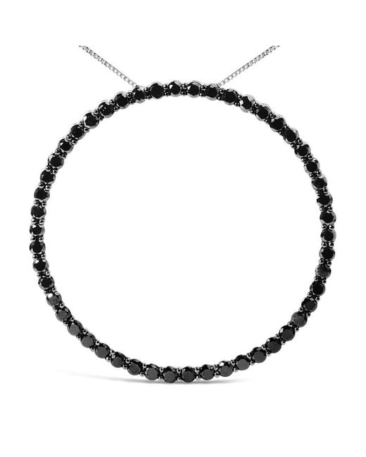 Haus of Brilliance Metallic 925 Sterling 4.0 Cttw Diamond Open Hoop Circle Pendant Necklace
