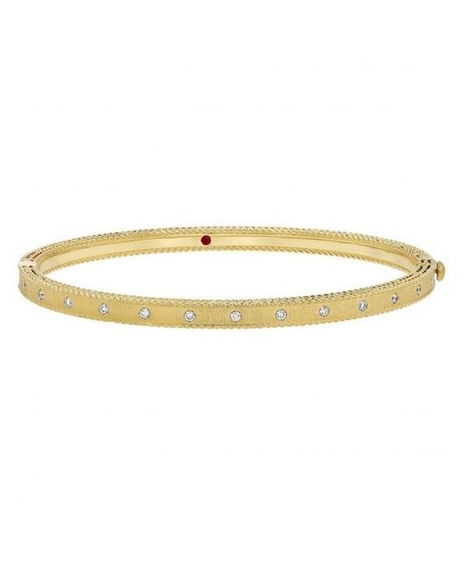 Roberto Coin Metallic Princess Diamond Hinged Bangle Bracelet