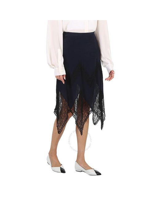 See By Chloé Blue Midi Lace Skirt
