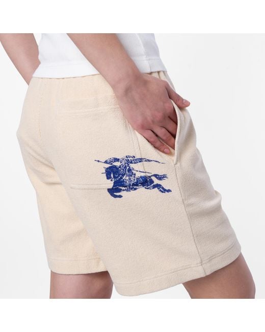 Burberry Natural Ekd Cotton Toweling Shorts