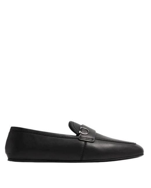 Ferragamo Black Ferragamo Debros Gancini Ornament Loafers for men