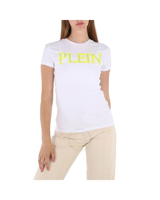 Philipp Plein White Cotton Jersey Logo T-shirt