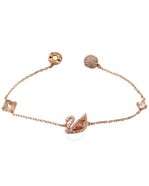 Swarovski Dazzling Swan Bracelet, Multi-Colored, Rose- Tone Plated in ...