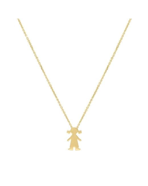 Tresorra Metallic 14K Girl Pendant Necklace